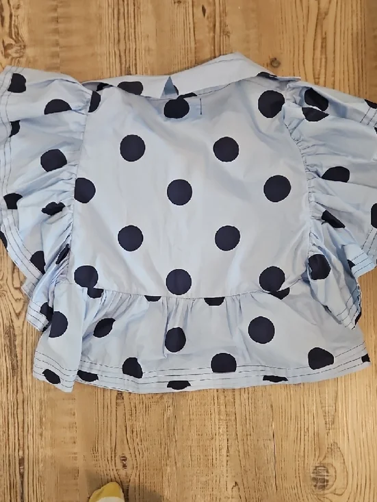 BUCKETLIST Light Blue Blouse with Navy Polka Dots - Picture 5 of 5